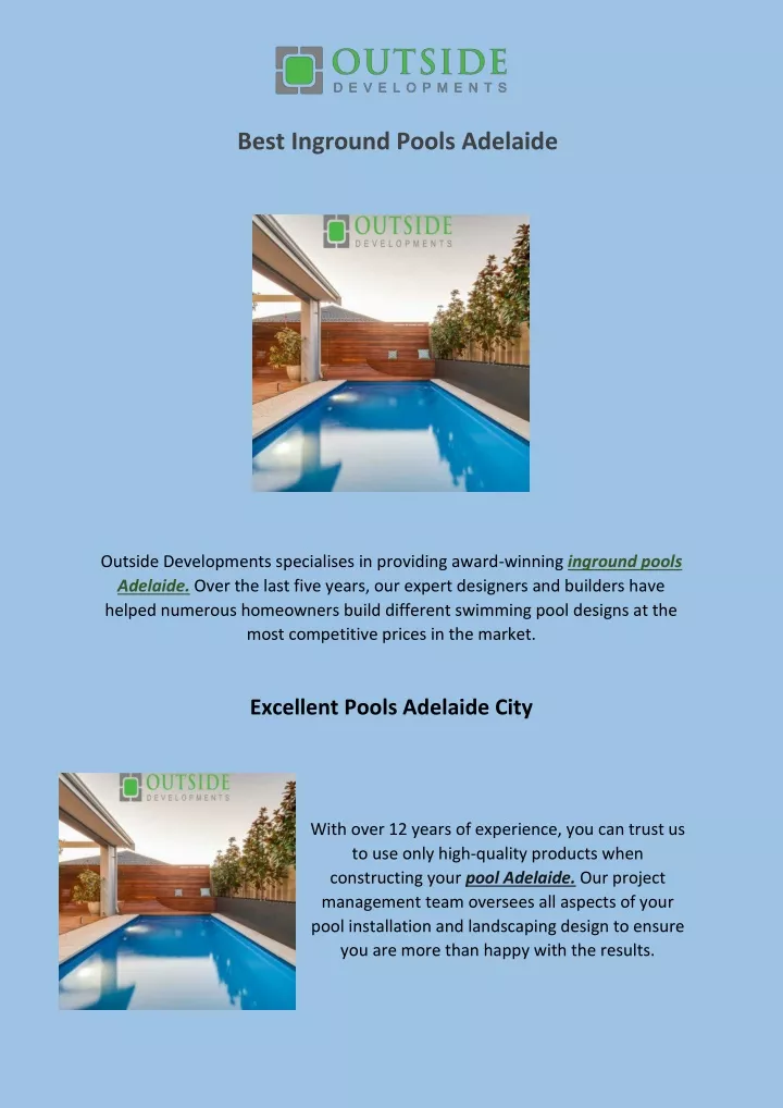 best inground pools adelaide