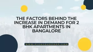 The factors behind the increase in demand for 2 BHK apartments in Bangalore