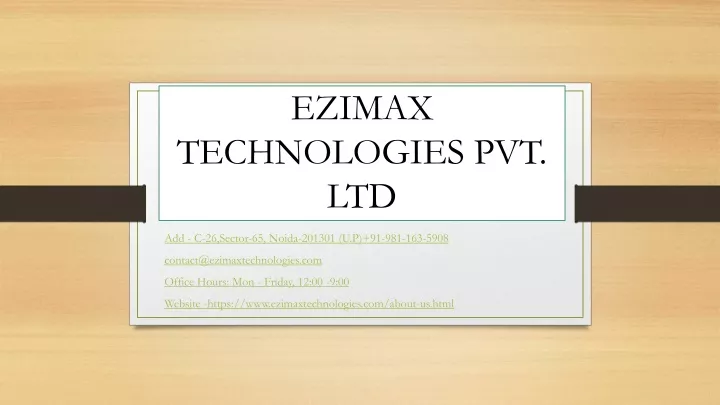 ezimax technologies pvt ltd