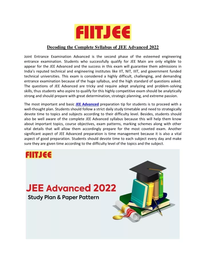 decoding the complete syllabus of jee advanced