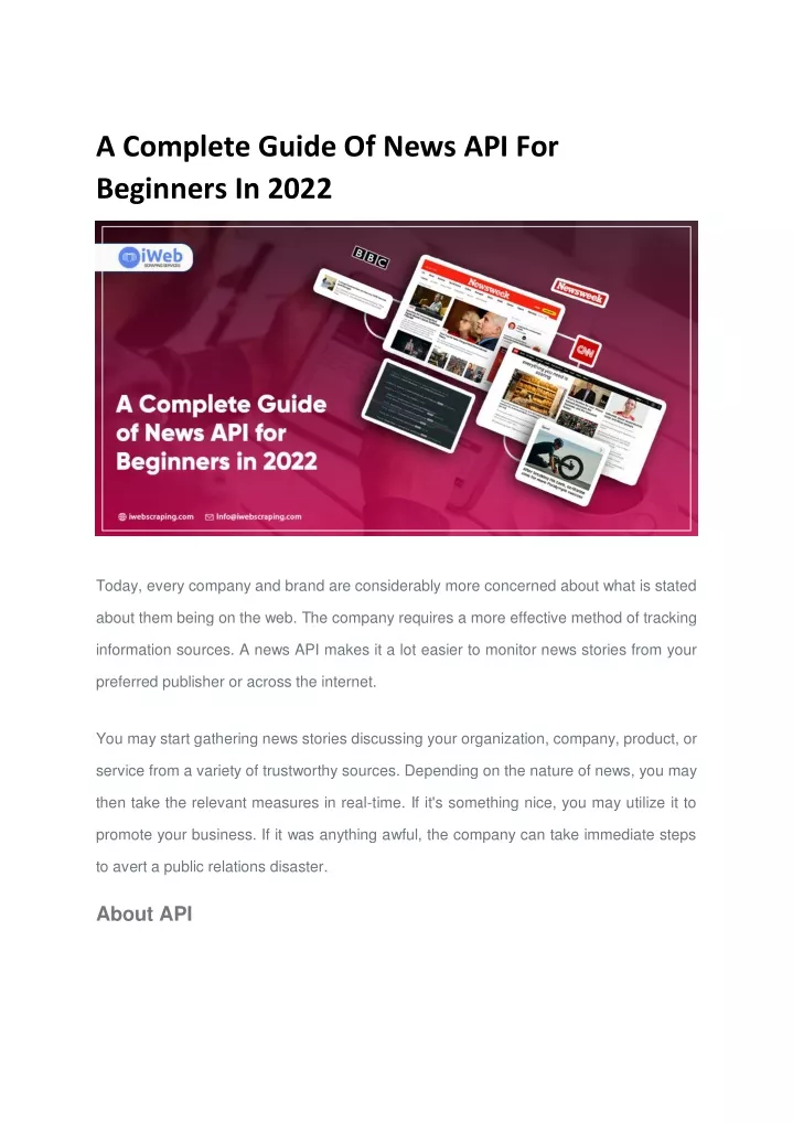 a complete guide of news api for beginners in 2022