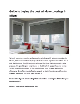 guide to buying the best window coverings in miami