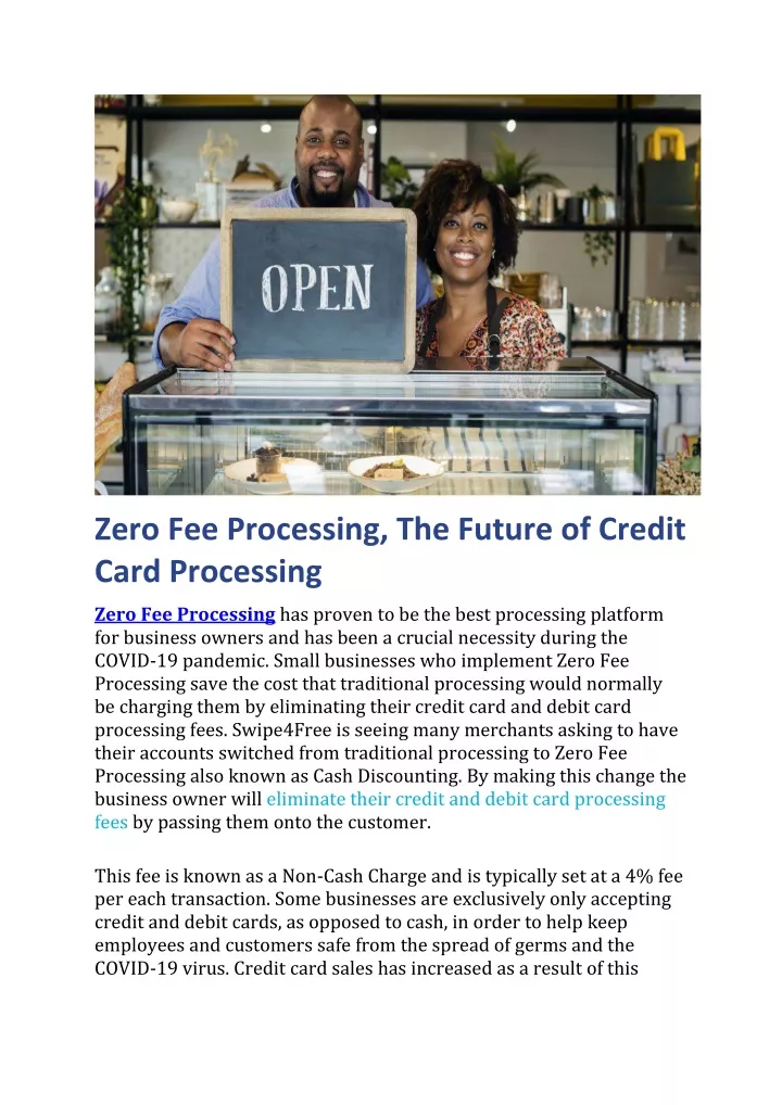 zero fee processing the future of credit card