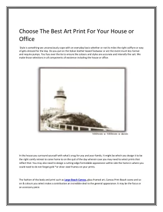 Choose The Best Art Print For Your House or Office