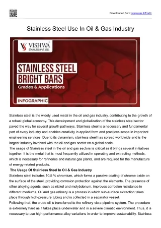 Stainless Steel Use In Oil & Gas Industry