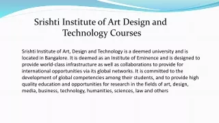 srishti institute of art design and technology