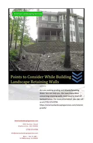 Points to Consider While Building Landscape Retaining Walls