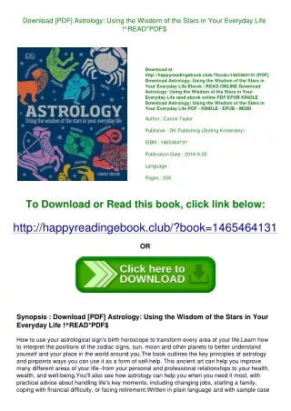 Download [PDF] Astrology Using the Wisdom of the Stars in Your Everyday Life !^R