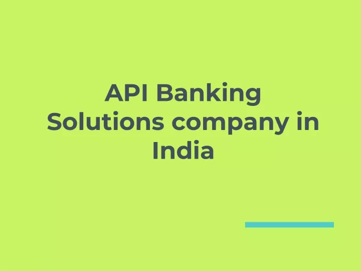 api banking solutions company in india