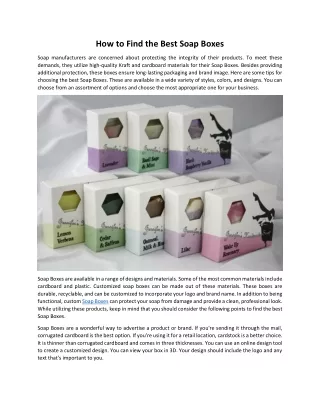 how to find the best soap boxes