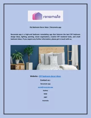 Diy Bedroom Decor Ideas Renomate.app