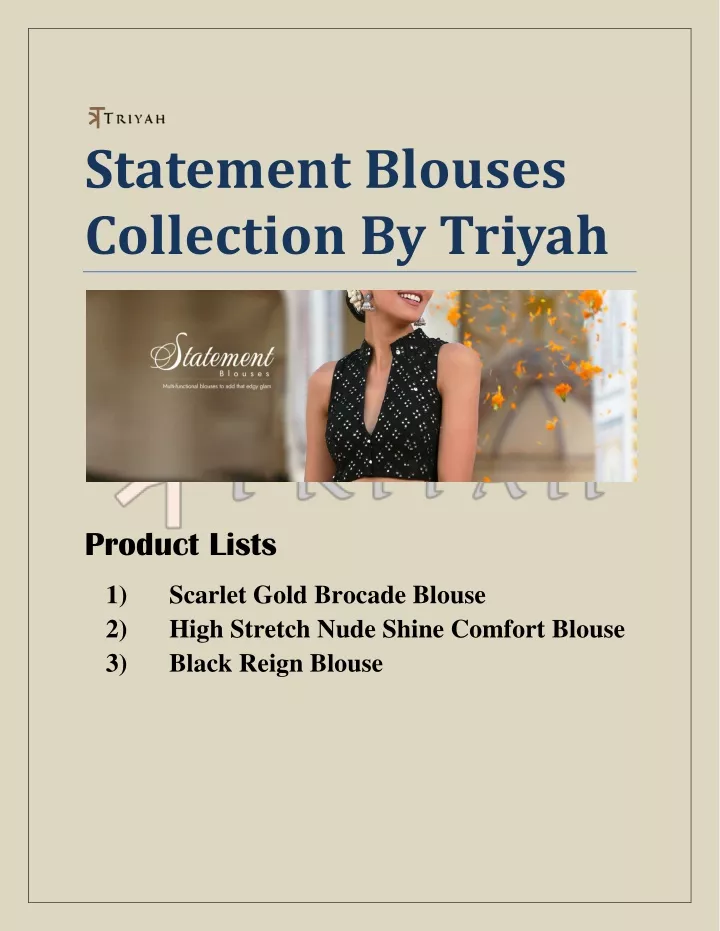 statement blouses collection by triyah