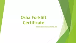 Osha Forklift Certificate