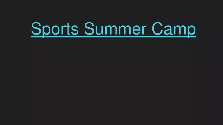 sports summer camp
