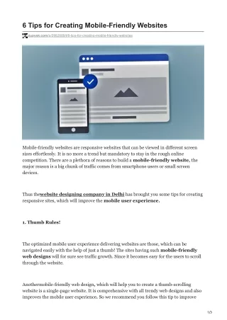6 tips for creating mobile friendly websites