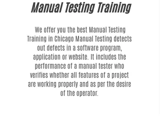 Manual Testing Training