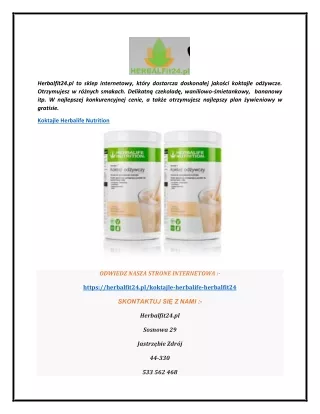 Koktajle Herbalife Nutrition  Herbalfit24.pl