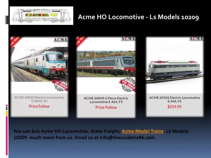 acme ho locomotive ls models 10209