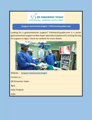 Surgeon Gastroenterologist | Drhimanshuyadav.com