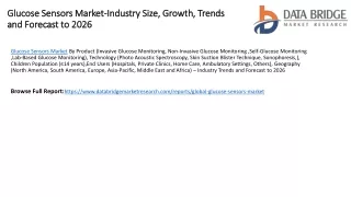 Glucose Sensors Market-Industry Size, Growth, Trends