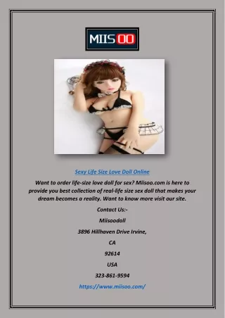 Sexy Life Size Love Doll Online | Miisoo.com
