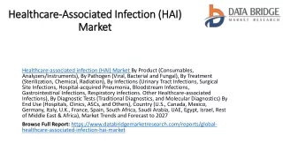 Healthcare-Associated Infection (HAI) Market