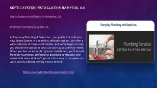 Septic System Installation Hampton, GA