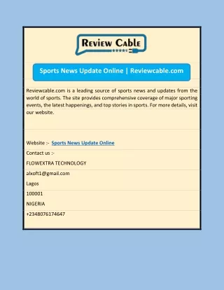 Sports News Update Online | Reviewcable.com