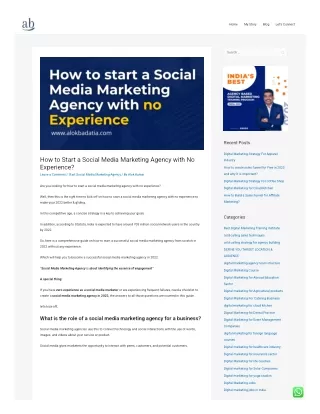 How to Start a Social Media Marketing Agency with No Experience?