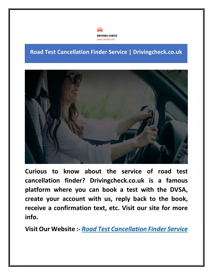 road test cancellation finder service