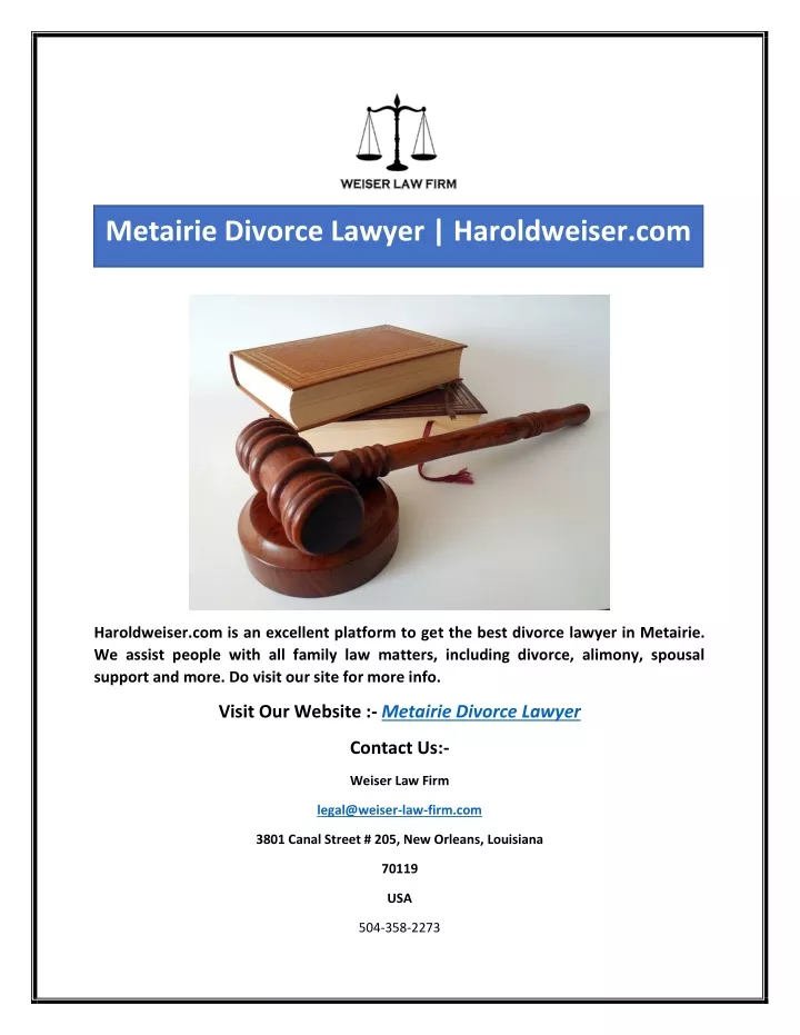 metairie divorce lawyer haroldweiser com