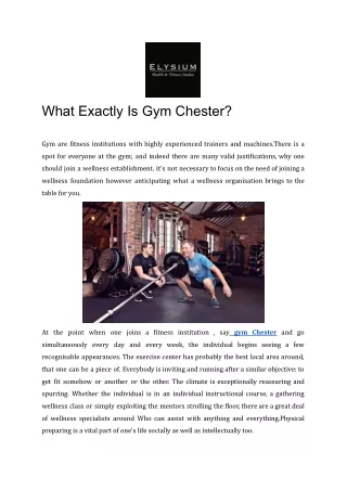 What Exactly Is Gym Chester?