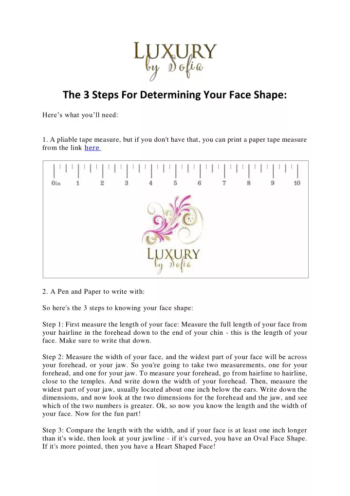 the 3 steps for determining your face shape