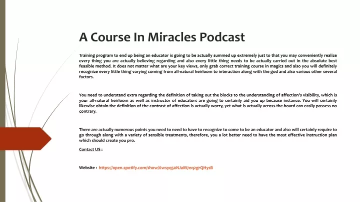 a course in miracles podcast