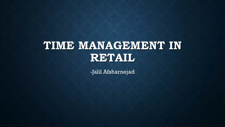 time management in retail