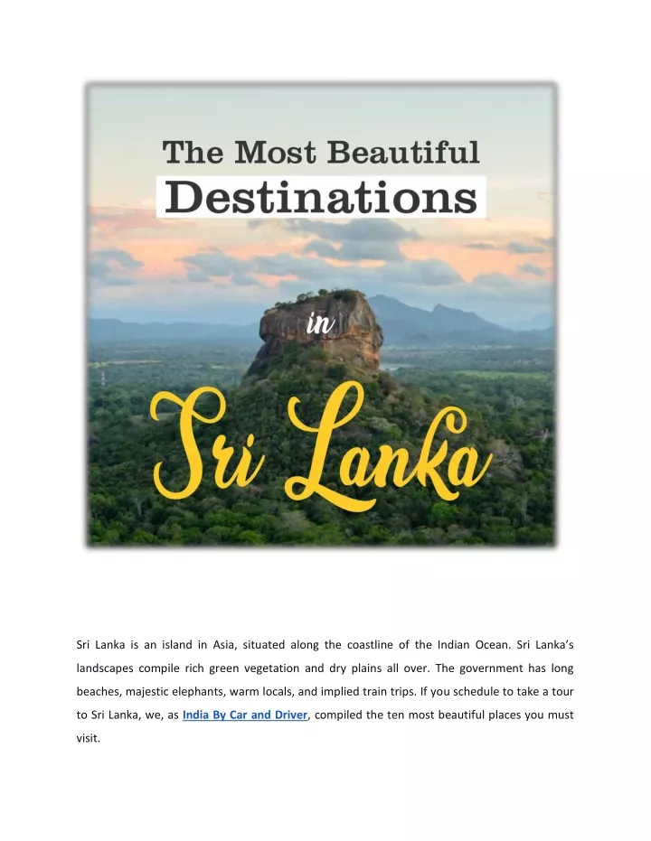 sri lanka is an island in asia situated along
