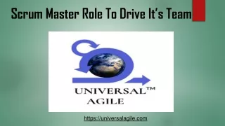 Scrum Master Role To Drive It's Team