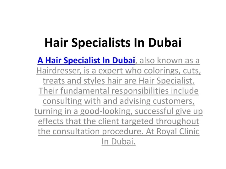 hair specialists in dubai