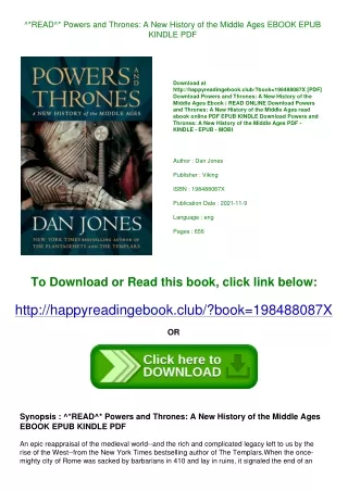 ^*READ^* Powers and Thrones A New History of the Middle Ages EBOOK EPUB KINDLE P