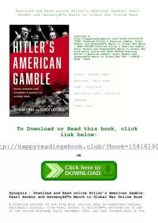 Download and Read online Hitler's American Gamble Pearl Harbor and Germanyâ€™s M