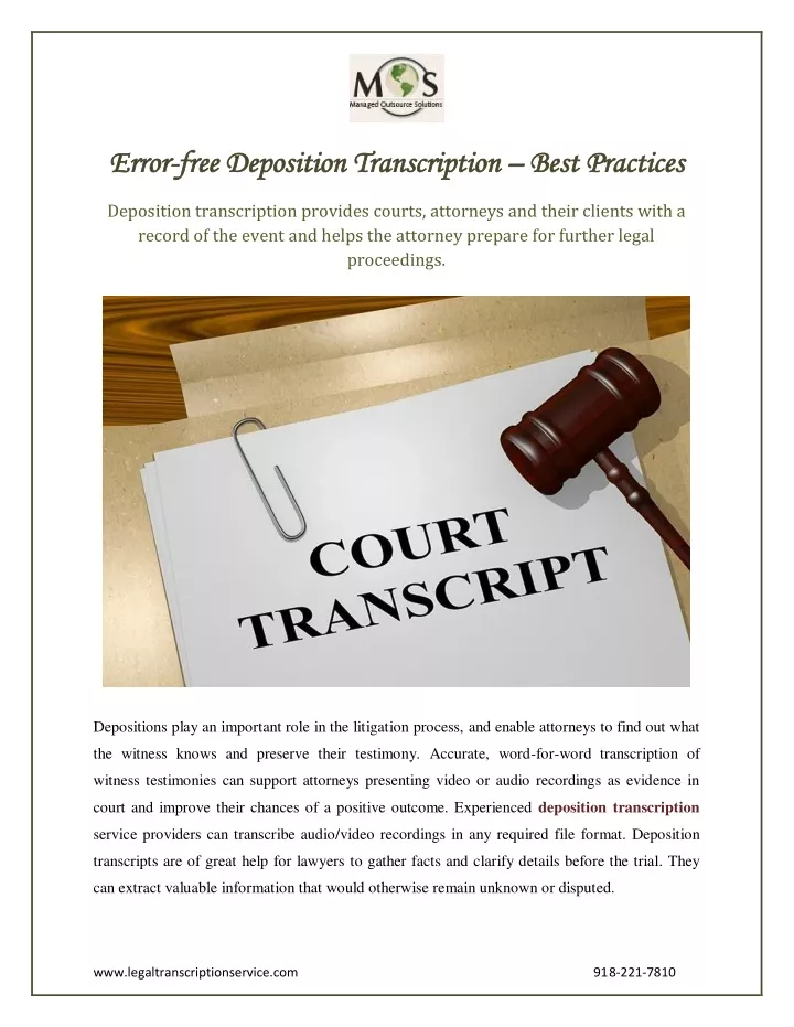 error error free deposition transcription free
