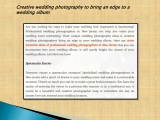 Creative wedding photography to bring an edge to a wedding album