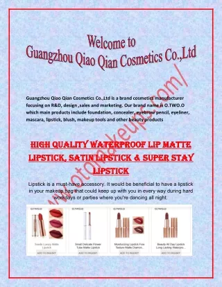 Waterproof Lip Matte lipstick, Satin lipstick & Super stay lipstick