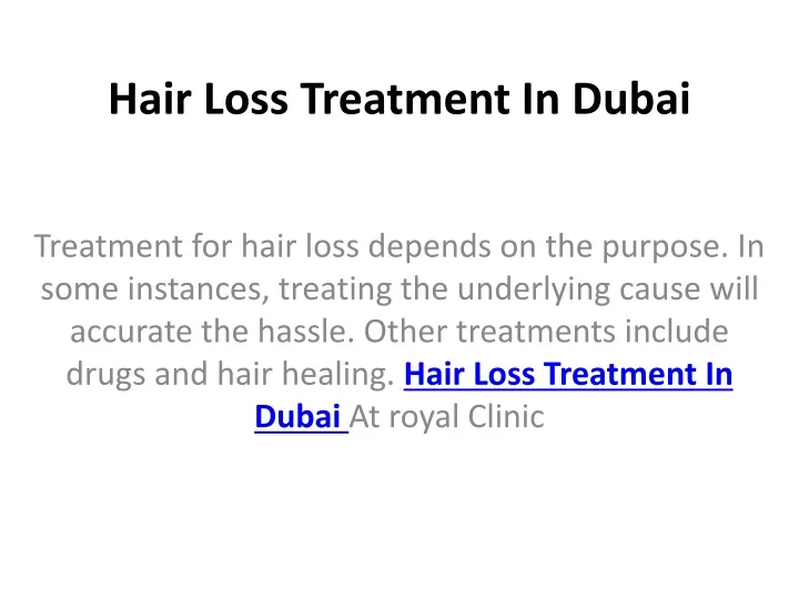 hair loss treatment in dubai