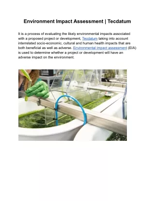 environment impact assessment tecdatum
