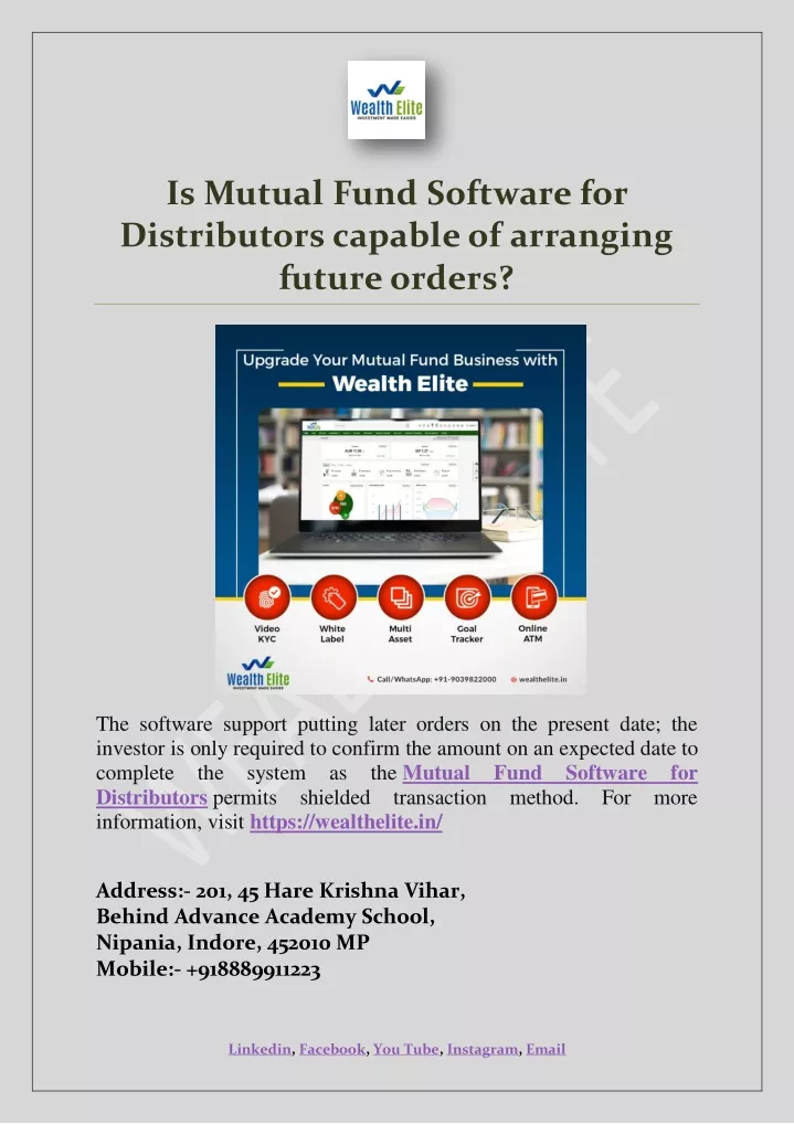 is mutual fund software for distributors capable