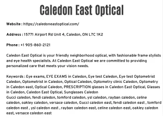 Caledon East Optical