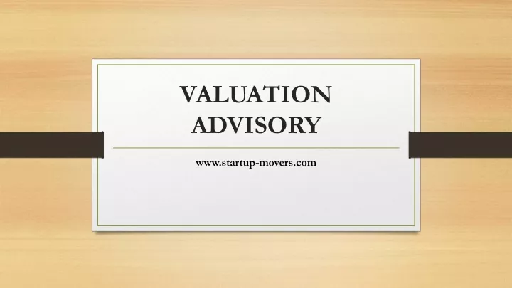 valuation advisory