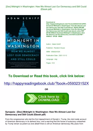 [Doc] Midnight in Washington How We Almost Lost Our Democracy and Still Could (E