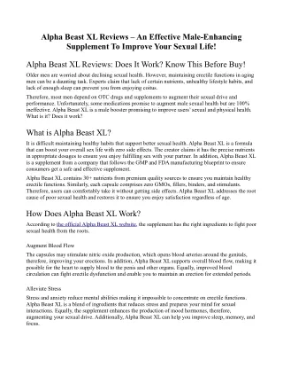alpha beast xl reviews an effective male